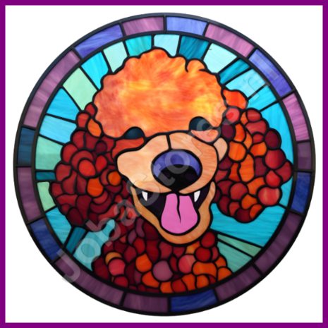 Diamond Painting Glas in lood Hond - Poedel