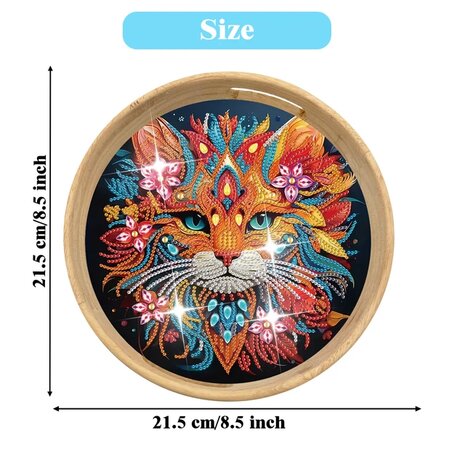 Diamond Painting Wooden Tray Round TP022-1 (21cm)