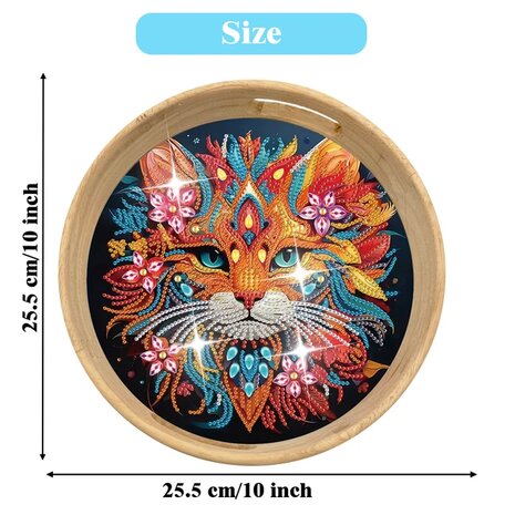 Diamond Painting Wooden Tray Round TP022-2 (25cm)