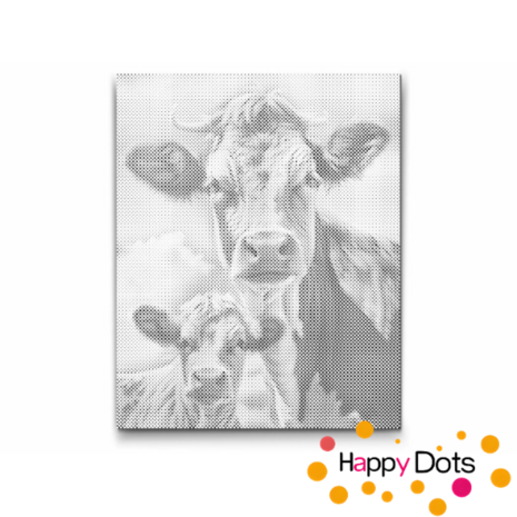 HappyDots DOT Painting Koeien 40x50cm - Stippelschilderij