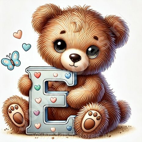 Diamond Painting Bear Letter E