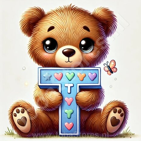 Diamond Painting Bear Letter T