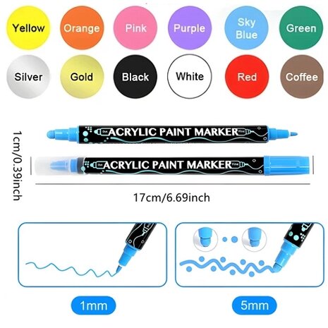 DOT Painting Acrylic Marker Set 12 Pieces