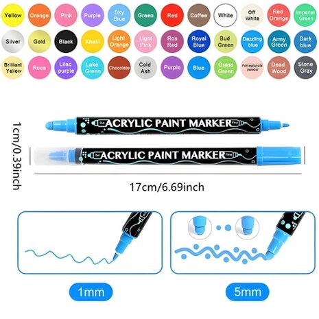 DOT Painting Acrylic Marker Set 36 Pieces