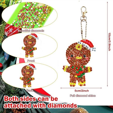 Diamond Painting Keychain Set Christmas YSK161 (12 pieces)