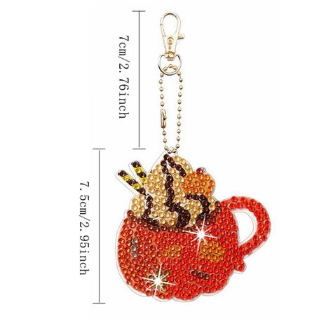 Diamond Painting Keychain Set Coffee (16 pieces)