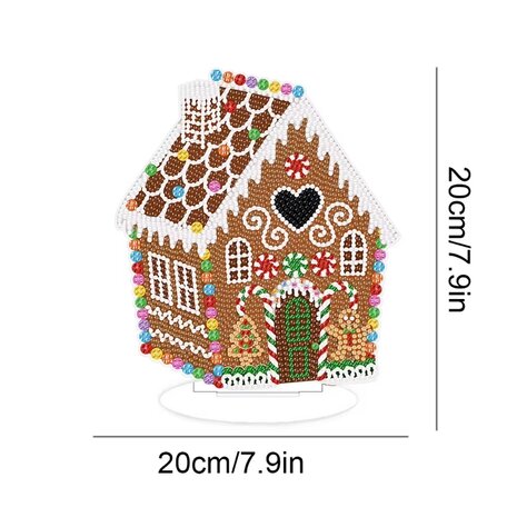 Diamond Painting Standing Christmas Ornament Gingerbread house (20cm)