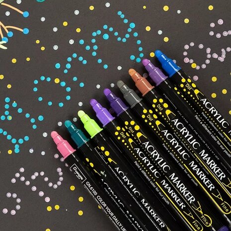 Acrylic markers with rounded and thin points (24, 36, 60 or 84 pieces)