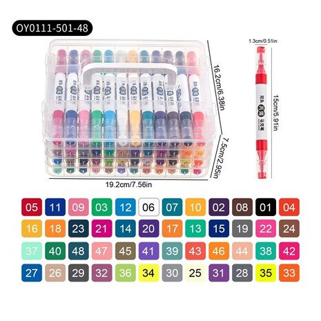 Acrylic markers in case (12, 36 or 48 pieces)