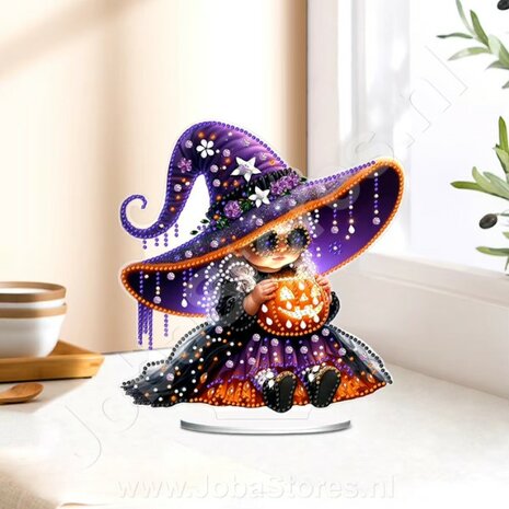 Diamond Painting Standing Halloween Ornament Witch (20cm)