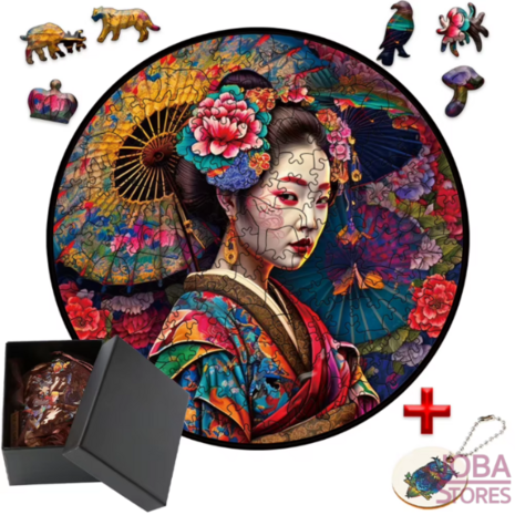 Wooden Figures Puzzle Japanese Lady