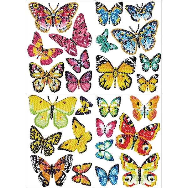 Diamond Painting Sticker Set Butterflies (26 pieces) - Shop now