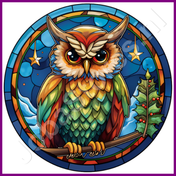 Owl Stain Glass  Diamond Painting Bling Art